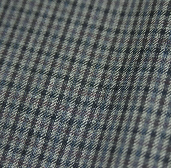Plaid Silk Wool fabric by the yard