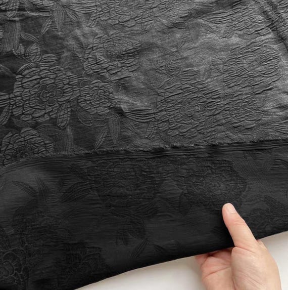 Jacquard Gambiered silk fabric by the yard