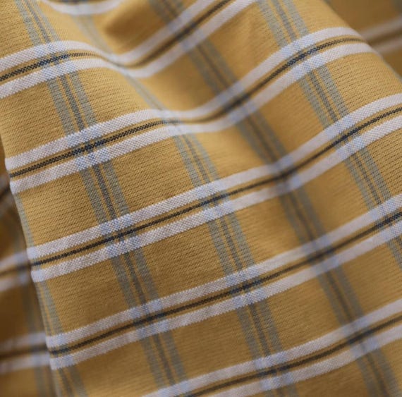 Plaid cotton fabric by the yard