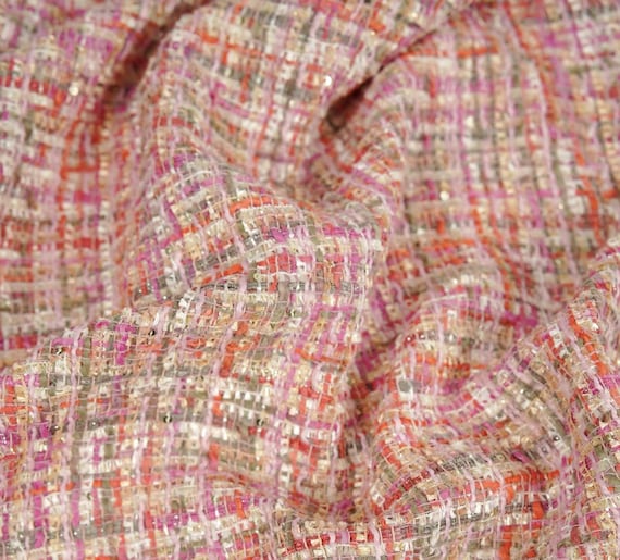 Tweed wool fabric by the yard