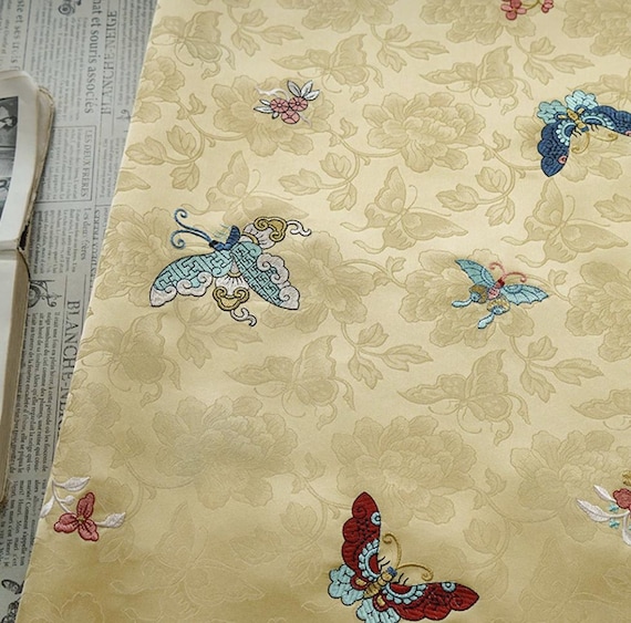 Jacquard brocade fabric by the yard