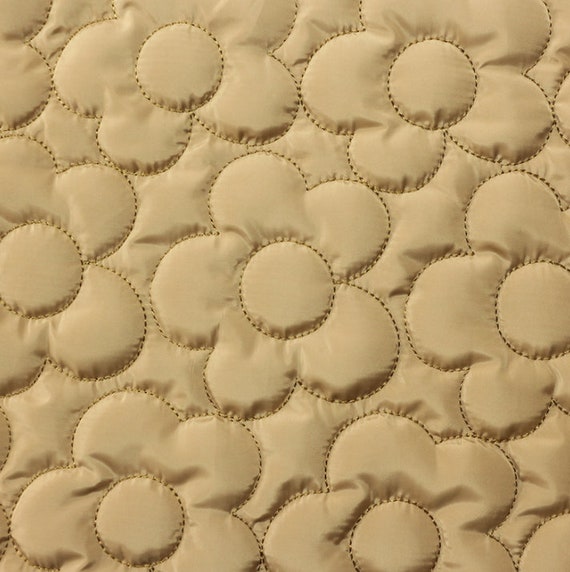Embroidered Textured quilted padded fabric by the yard