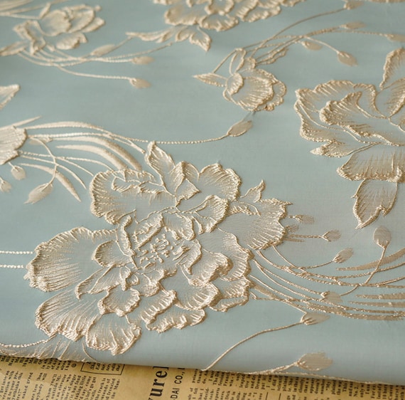 Jacquard brocade fabric by the yard