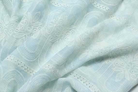 Embroidery chiffon fabric by the yard