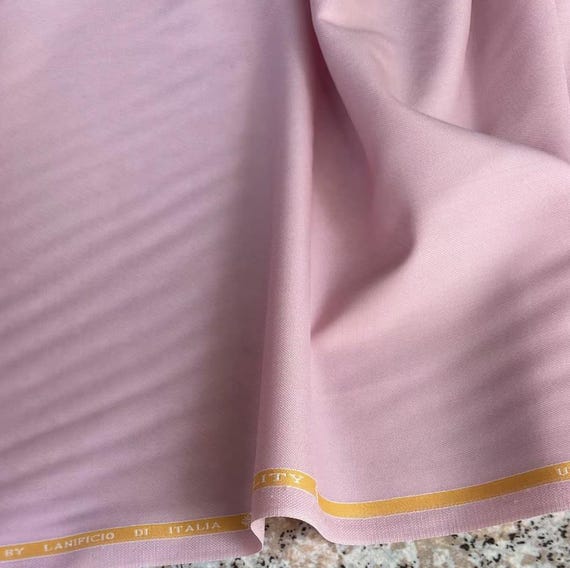 Pink Worsted Merino Wool fabric by the yard