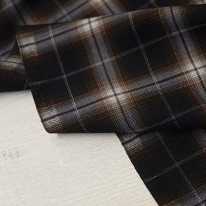 Plaid Worsted Wool fabric by the yard