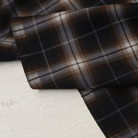 Plaid Worsted Wool fabric by the yard