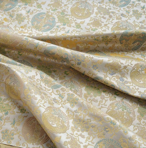 Jacquard brocade fabric by the yard