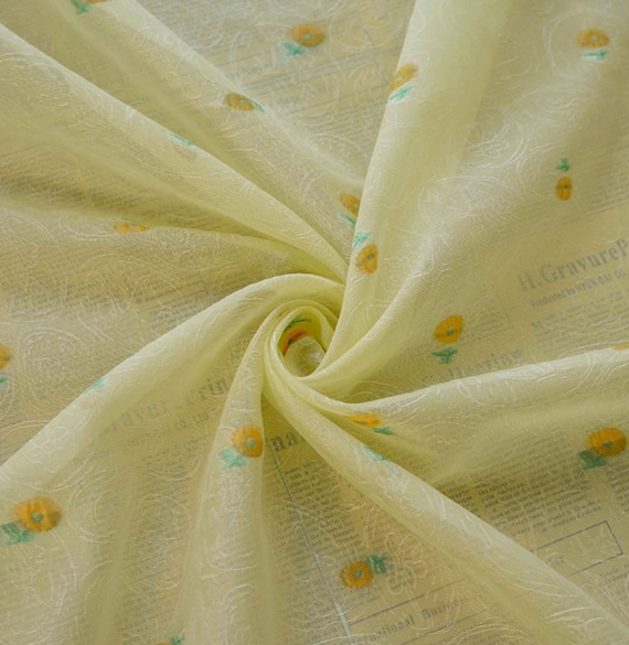 Jacquard floral fabric by the yard
