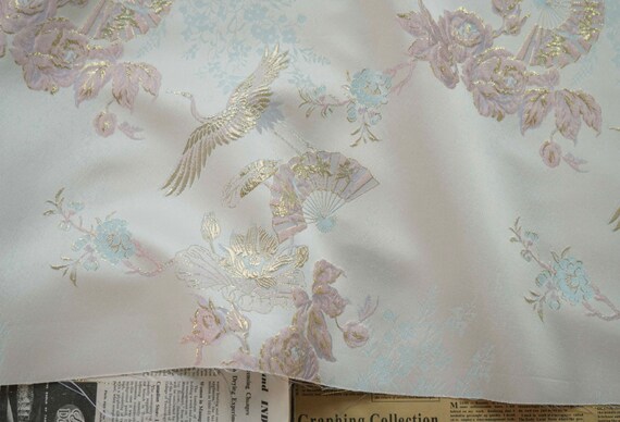 Crane Jacquard brocade fabric by the yard