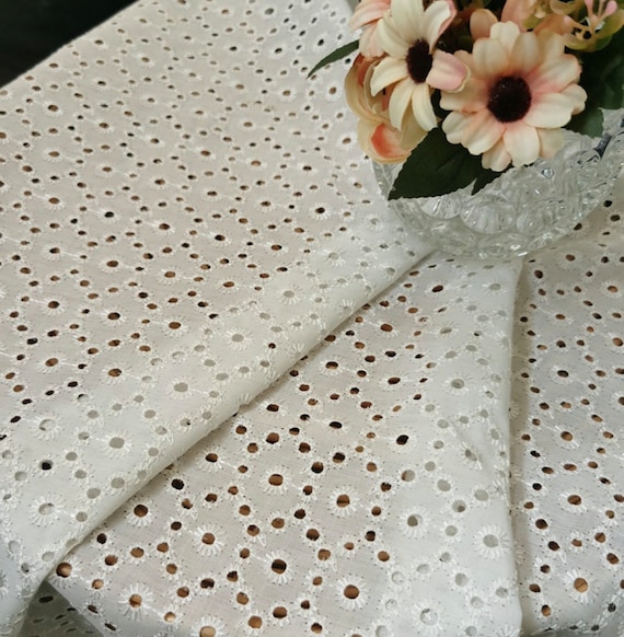 Floral Embroidery cotton fabric By the yard