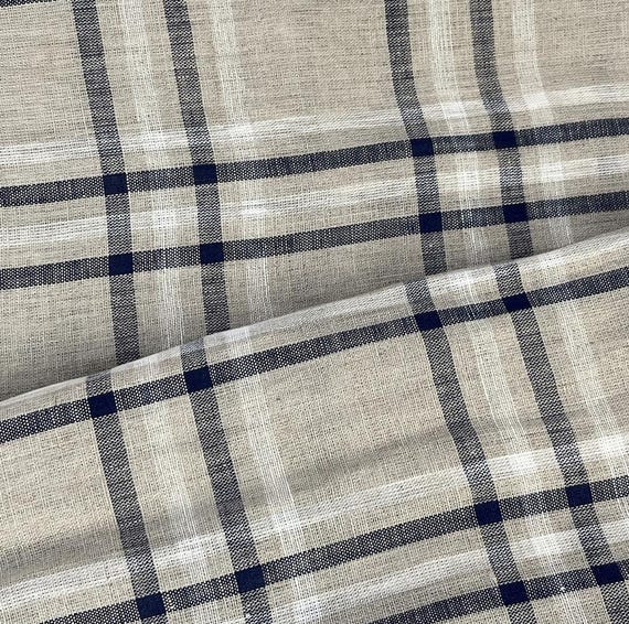 Plaid linen fabric by the yard Multi color options