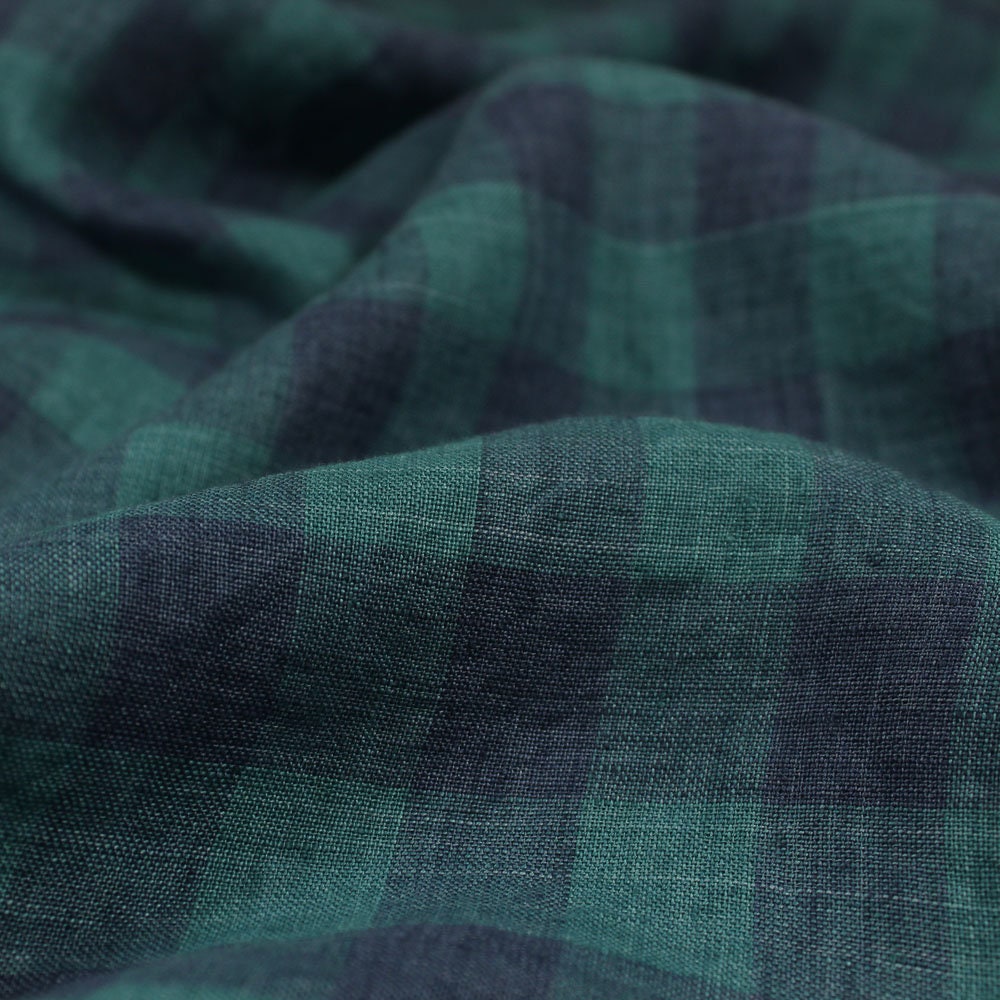 Yarn dyed plaid linen fabric by the yard Etsy