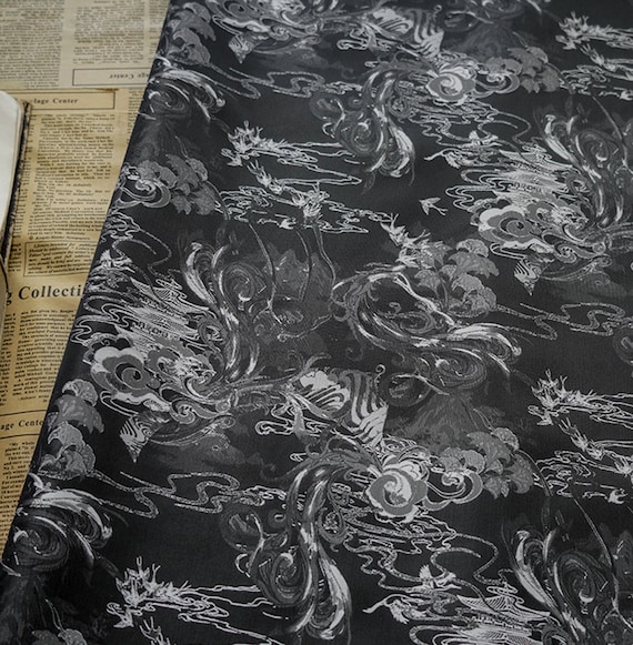 Jacquard brocade fabric by the yard