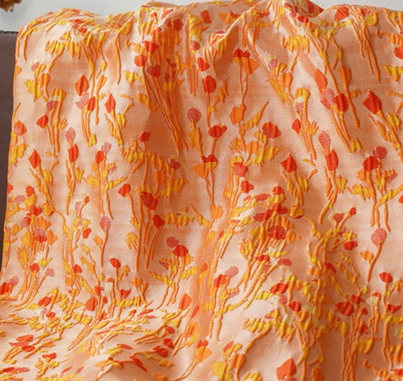 Jacquard brocade fabric by the yard