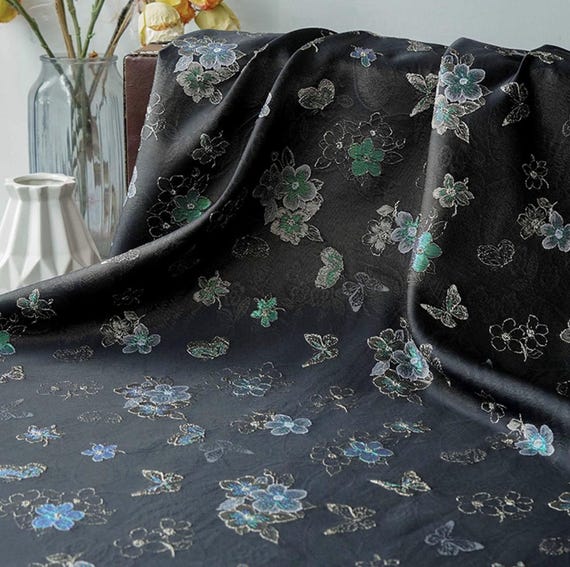 Jacquard brocade fabric by the yard