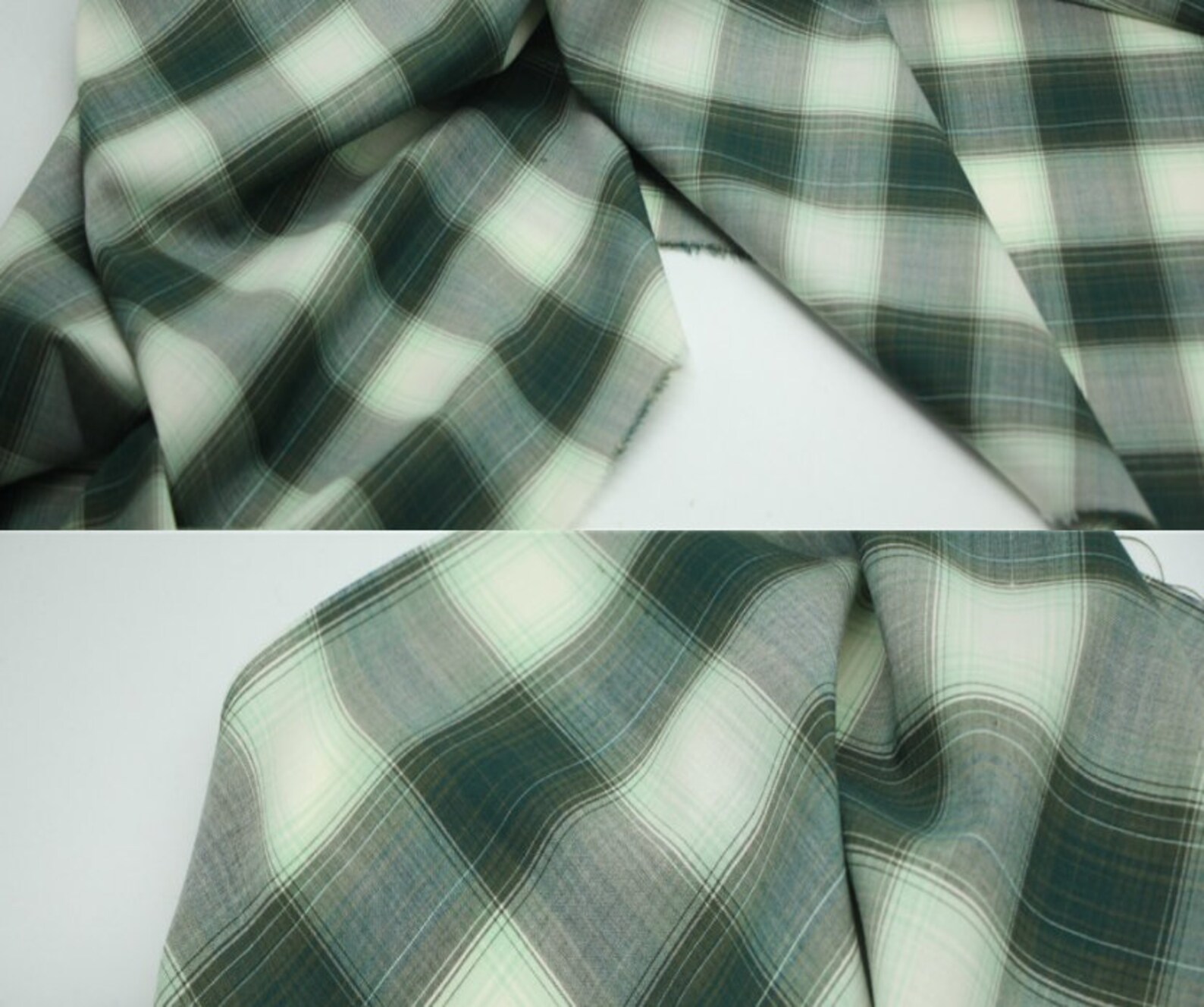 Plaid silk Wool fabric by the yard Etsy