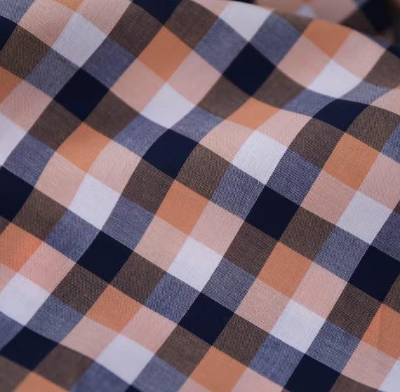 Plaid cotton fabric by the yard