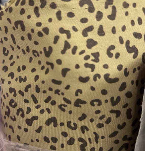 Animal pattern denim cotton fabric by the yard