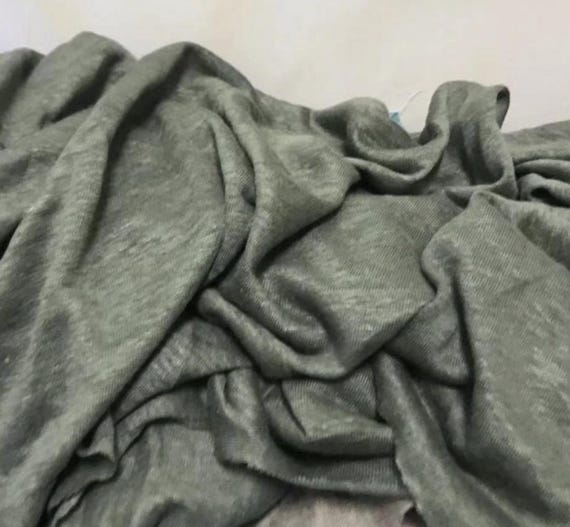 Knit linen jersey fabric by the yard
