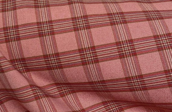 Red plaid fabric by the yard