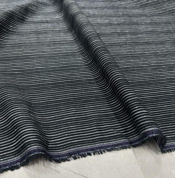Yarn dyed stripes linen fabric, striped linen fabric by the yard