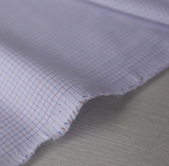 Herringbone plaid cotton fabric by the yard