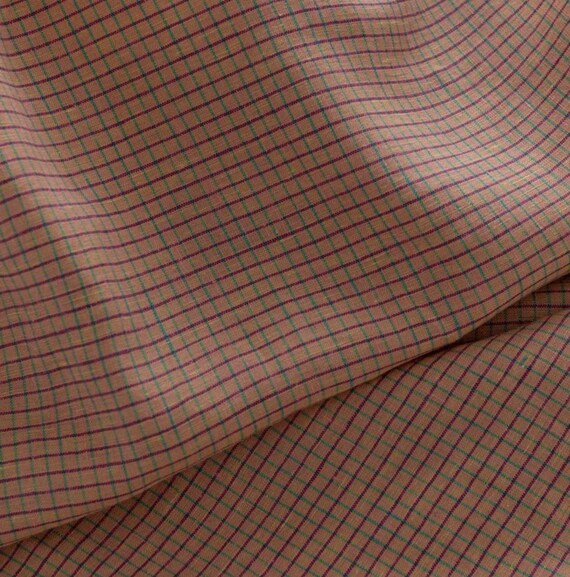 Plaid linen fabric by the yard