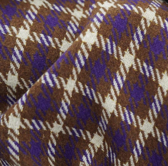 Plaid Wool fabric by the yard
