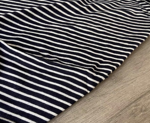 Striped Knit Cashmere Wool fabric by the yard