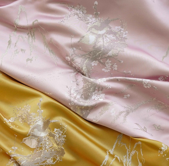 Jacquard brocade fabric by the yard