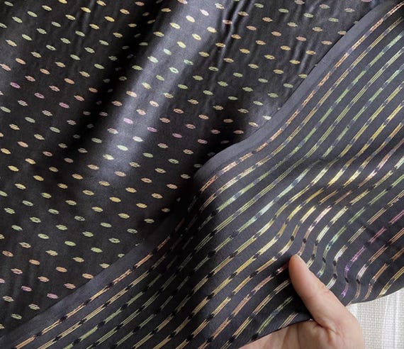 Jacquard metallic silk fabric by the yard