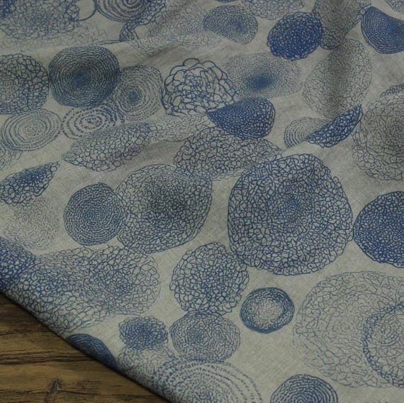 Print linen fabric by the yard