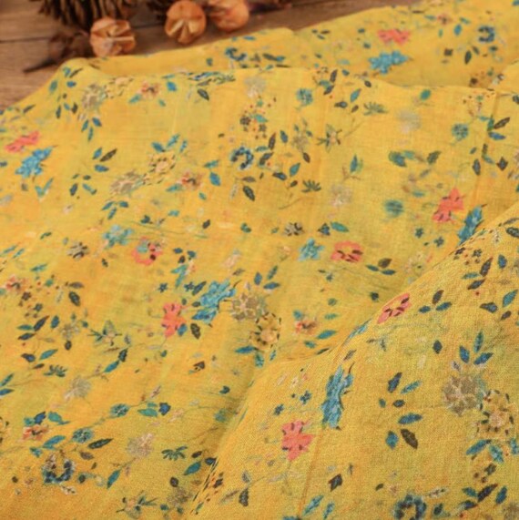 Floral Print ramie fabric by the yard