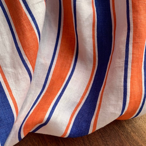 Striped Linen Fabric by the Yard Etsy