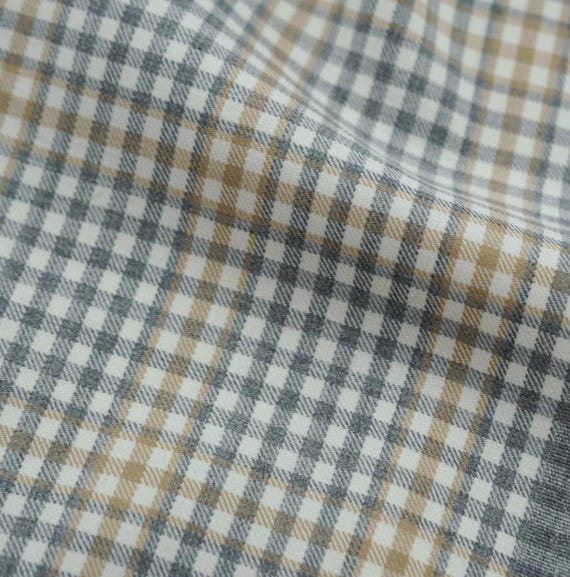 Plaid Worsted Wool Fabric, Gingham Checkered Fabric By The Yard