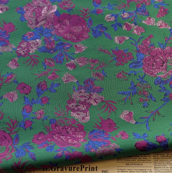 Jacquard brocade fabric by the yard