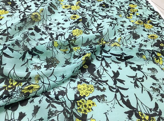 Print Silk linen fabric by the yard