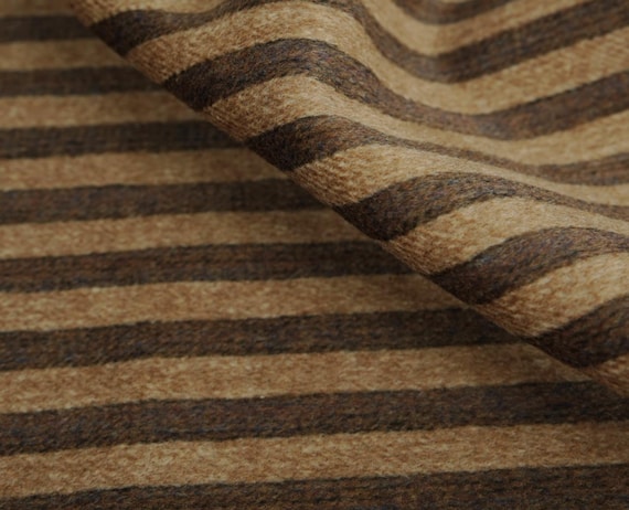 Double sided striped wool fabric by the yard