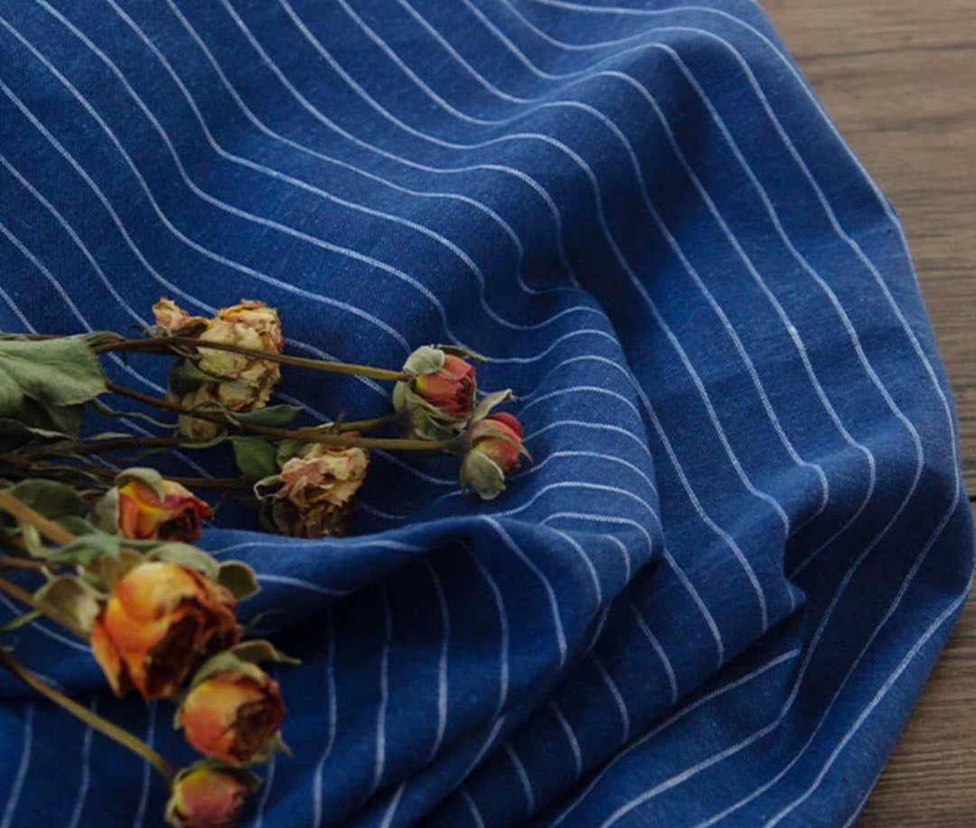 Striped Linen Fabric by the Yard Etsy