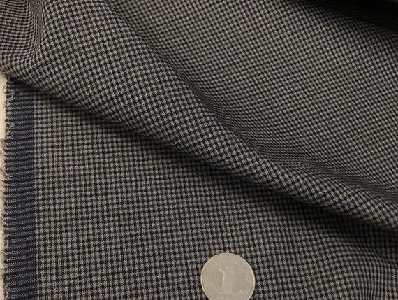 Houndstooth worsted wool fabric by the yard