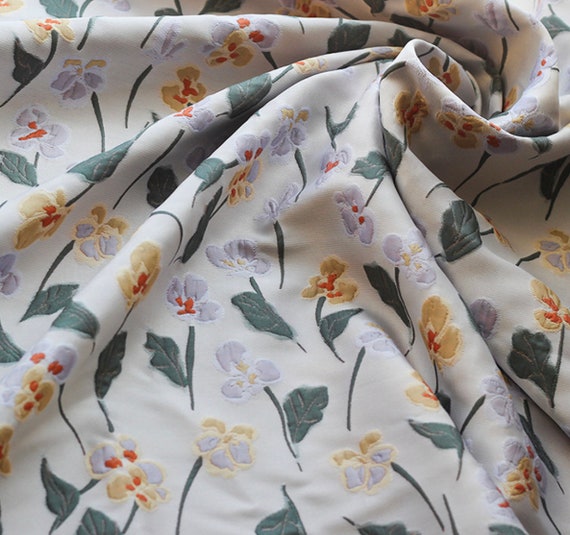 Jacquard floral fabric by the yard