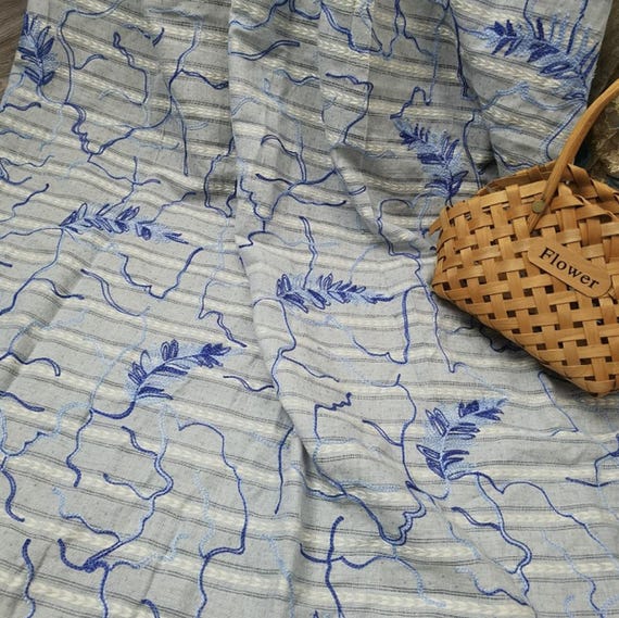 Embroidery jacquard cotton fabric By the yard