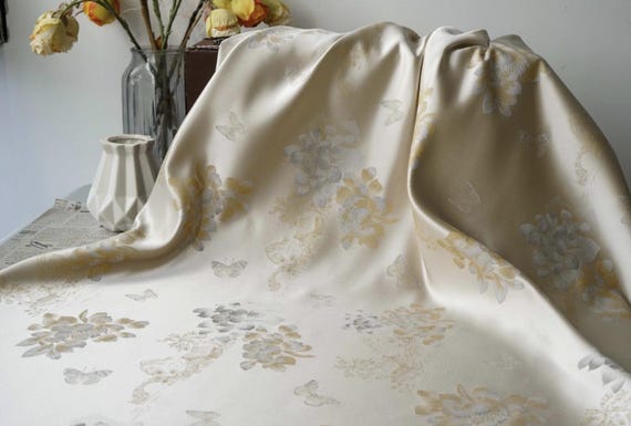 Jacquard brocade fabric by the yard