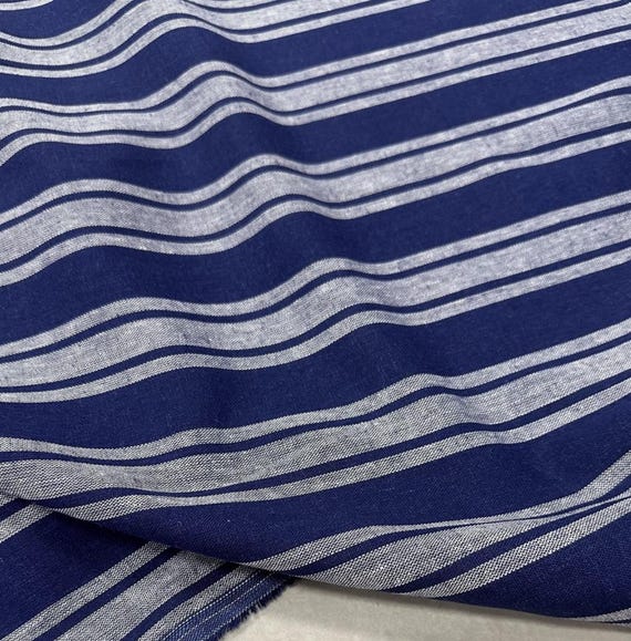 Striped Linen fabric by the yard