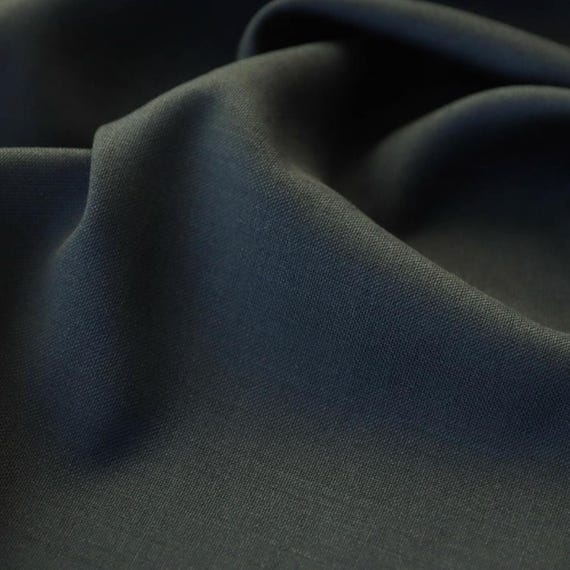 Dark Green Worsted Wool fabric by the yard SUITING Fabric