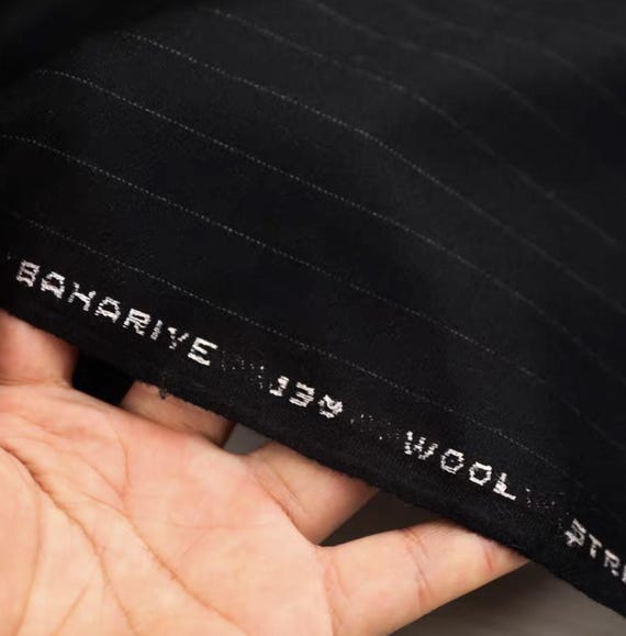 Striped Worsted Wool fabric by the yard