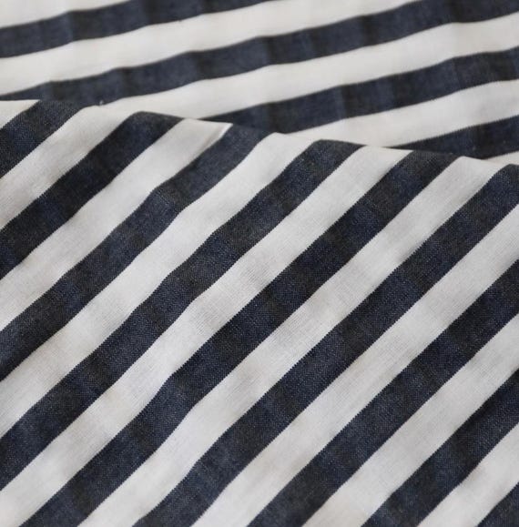 Striped Textured cotton fabric by the yard