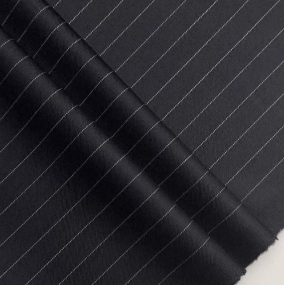 Striped Worsted Wool fabric by the yard SUITING Fabric