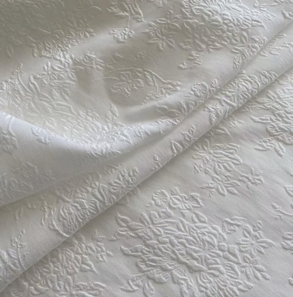 Jacquard embossed silk fabric by the yard